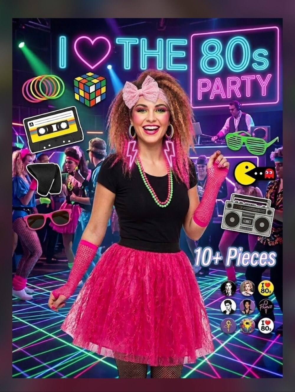 80s Costume Accessories Set